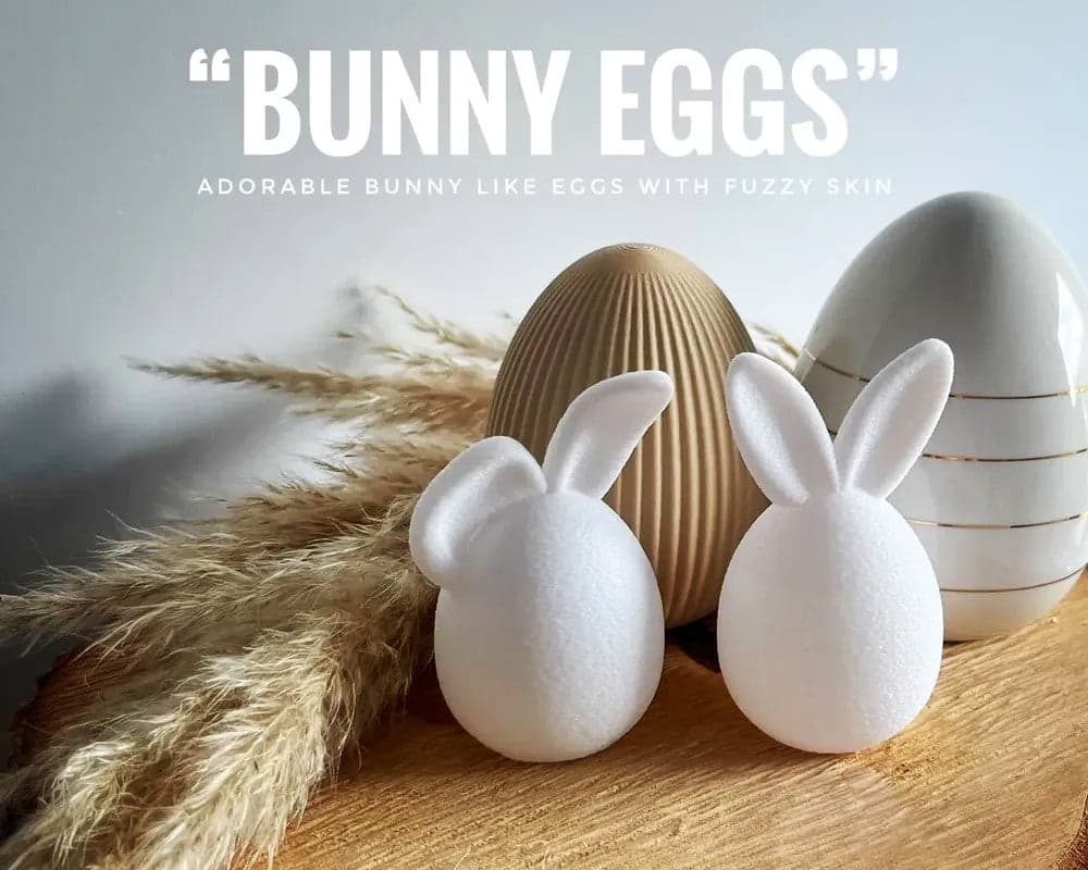2 Pcs "Bunny Eggs" – Easter Eggs with Bunny Ears Table Decor Ornaments