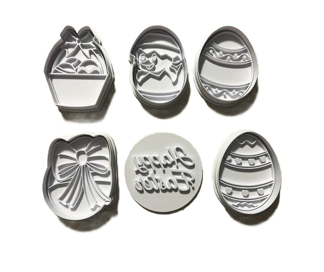 6 Pcs Easter Cookie Cutters and Stamps – Perfect for Festive Baking Fun