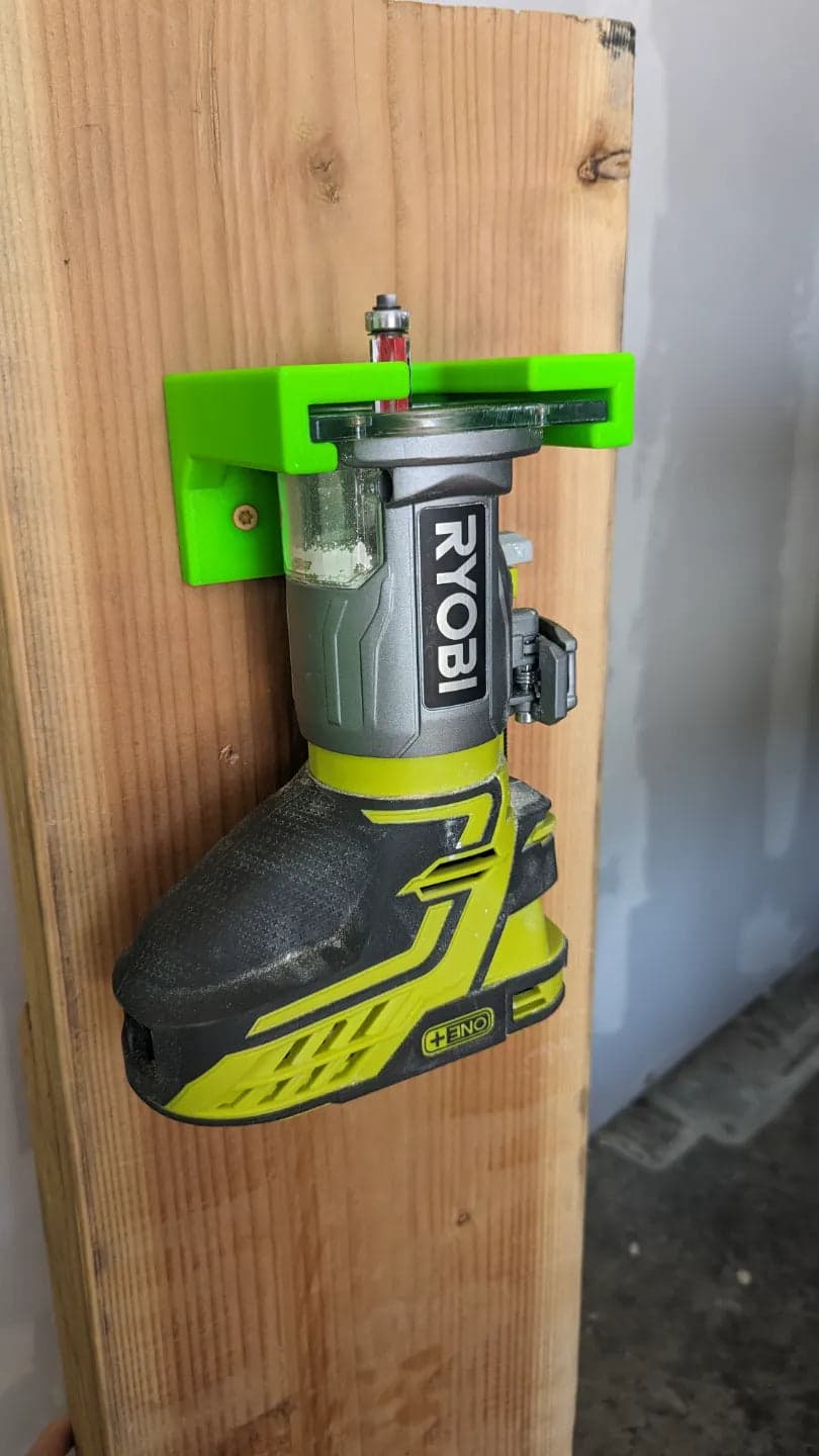 Ryobi Router Wall Mount – Secure Holder for 18V ONE+ Trim Routers by Eminent3D