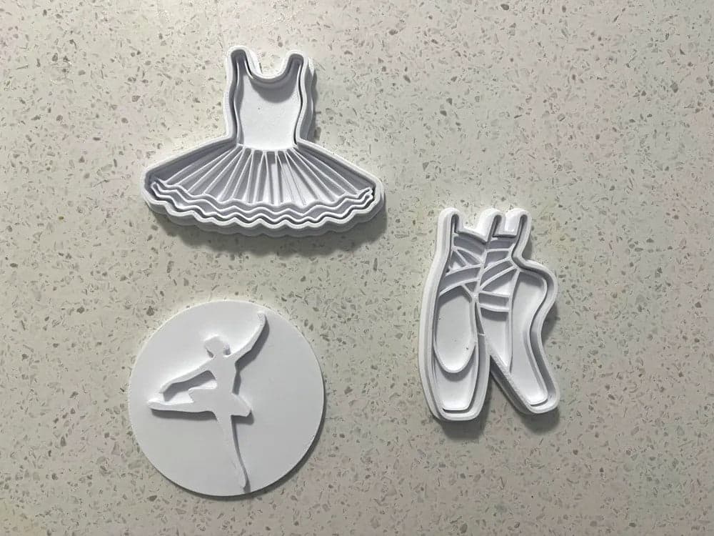 3 Pcs Ballerina Cookie Cutters and Stamps – Perfect for Dance-Themed Baking