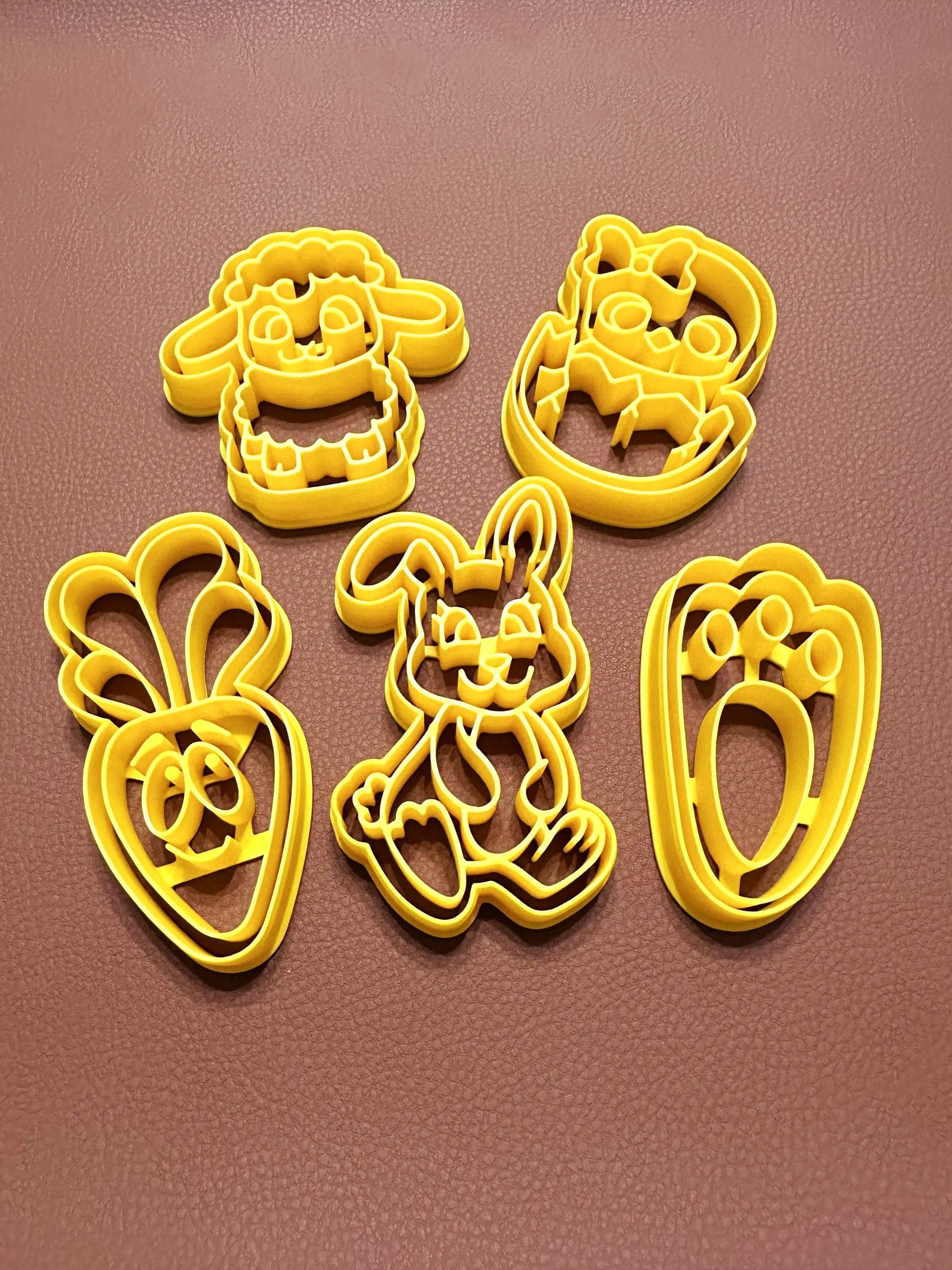 5 Pcs Easter Cookie Cutters – Bunny, Chick, and Carrot Shapes for Festive Baking
