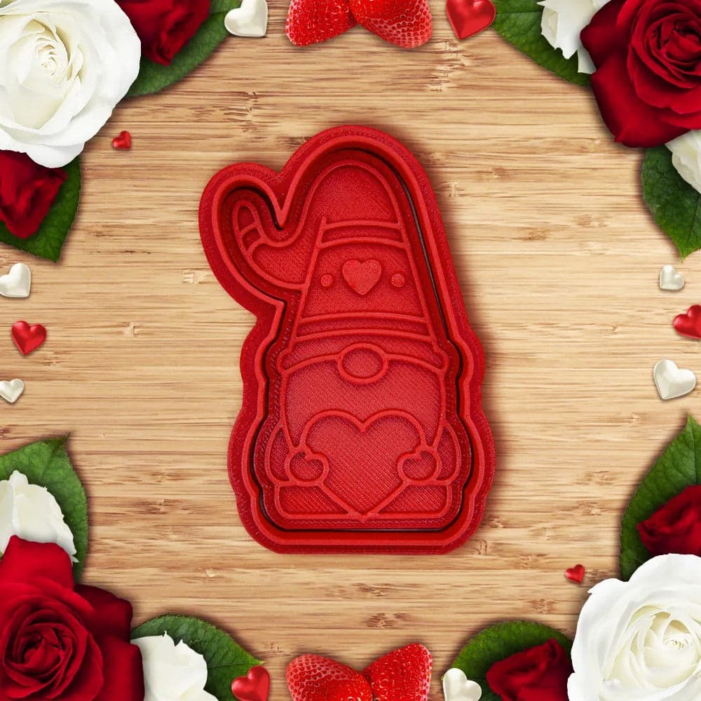 Valentine's Day Gnome Cookie Cutter & Stamp