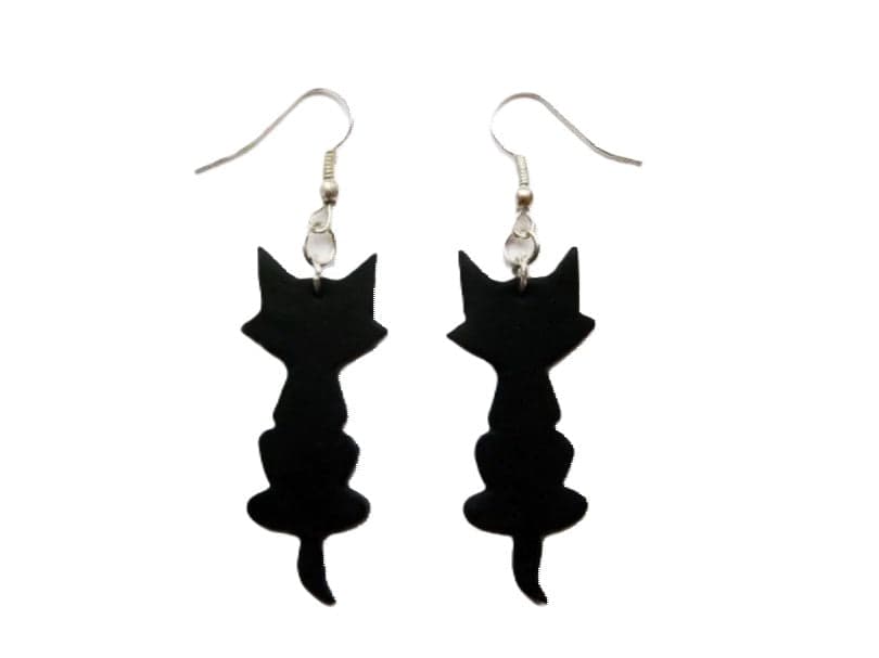 Skinny Cat Plastic Earrings for Halloween – Spooky & Stylish Cat Earrings