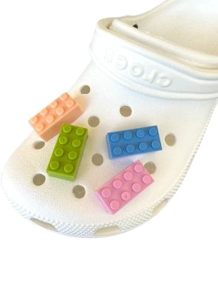 Rectangle Plastic Brick Block Shoes Charm - 4 Pcs Block Charms for Shoes