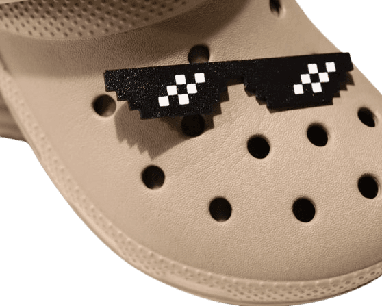 Thug Life Emoji Plastic Glasses Charms for Shoes - Deal with it! Shoe charms