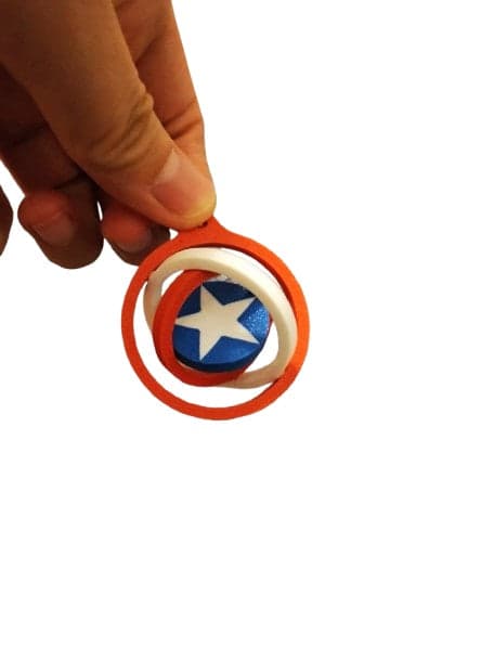 Captain America Shield Gyroscopic Fidget Keyring