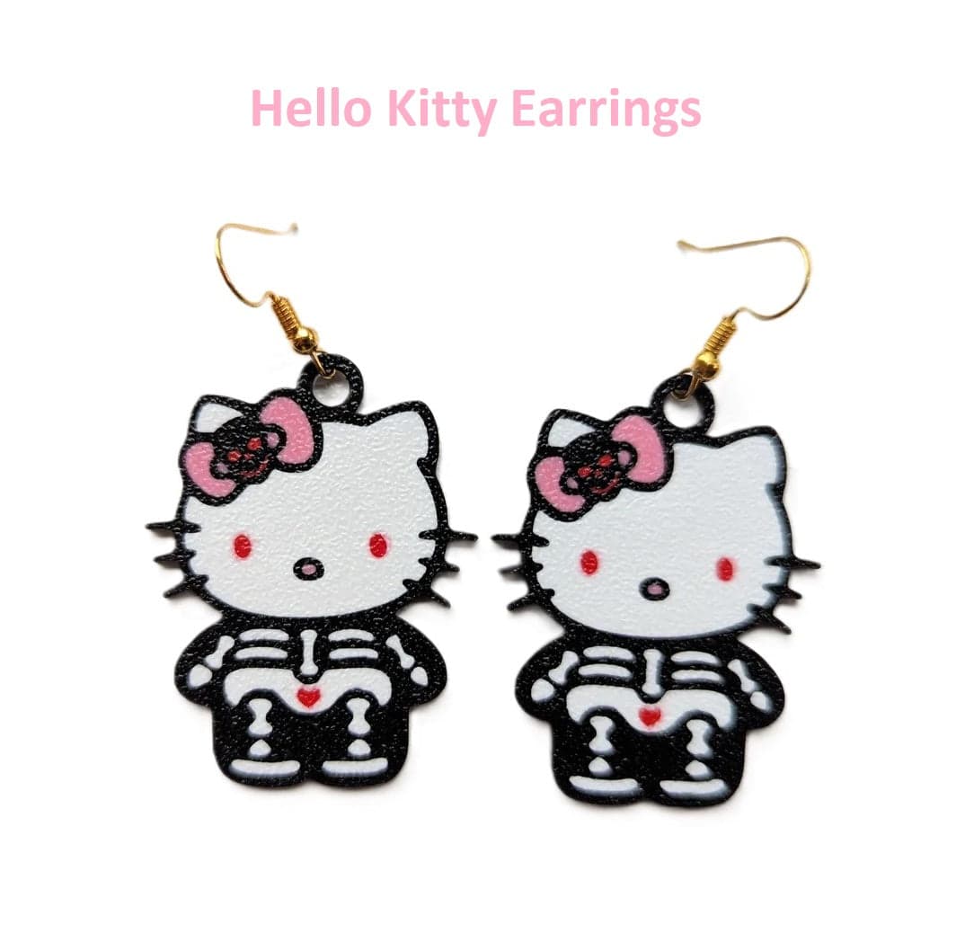 Hello Kitty Halloween Skeleton Earrings